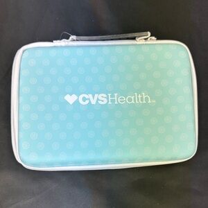 CVS Health Build Your Own Blue First Aid Case 9.25in x 6.5in x 2.5in pockets zip
